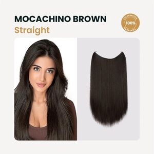 NWT Mochachino Brown Straight 12” Halo 2024 RATED BEST HAIR EXTENSION 🏆